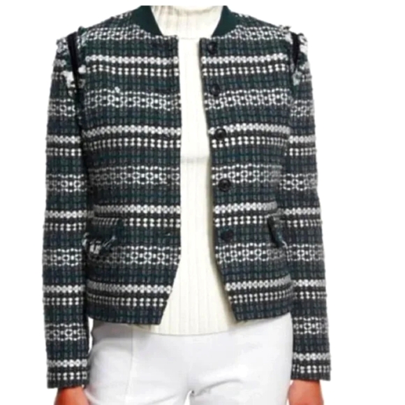 Tory Burch Norfolk Tweed and Sequin Jacket - Picture 1 of 4